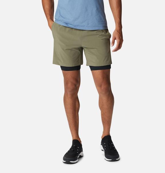 Columbia Zero Rules Shorts Green Brown For Men's NZ51397 New Zealand